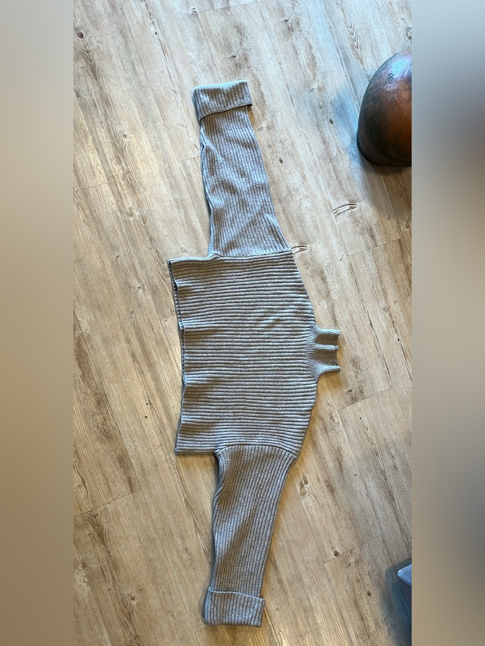 Ribbed Cropped Mock neck Sweater - Taupe/Tan